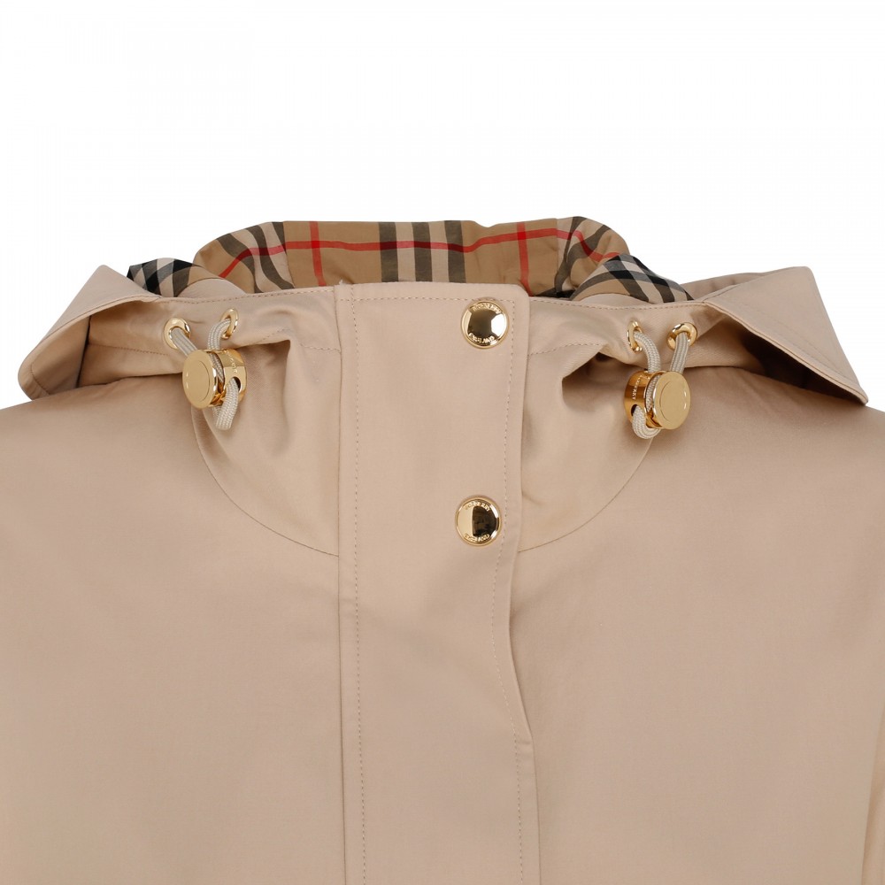 Gabardine hooded parka