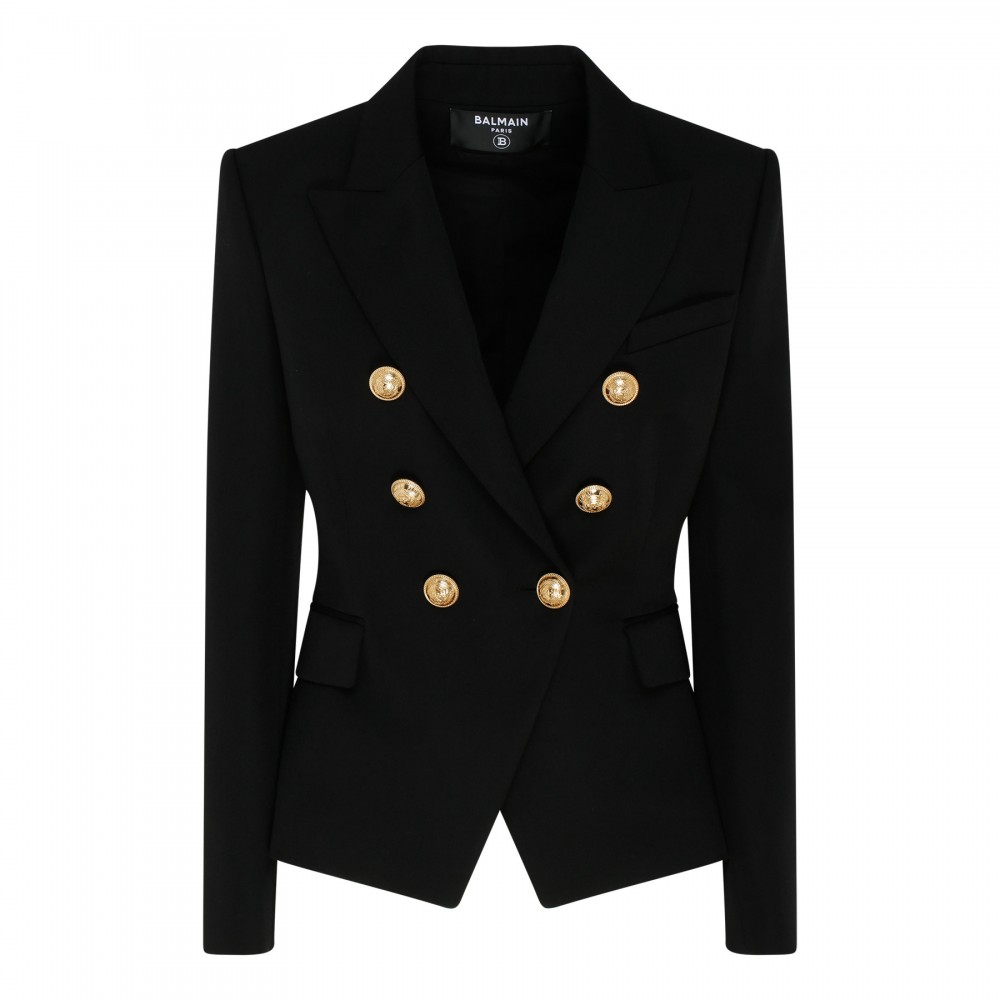 Black velvet wool jacket