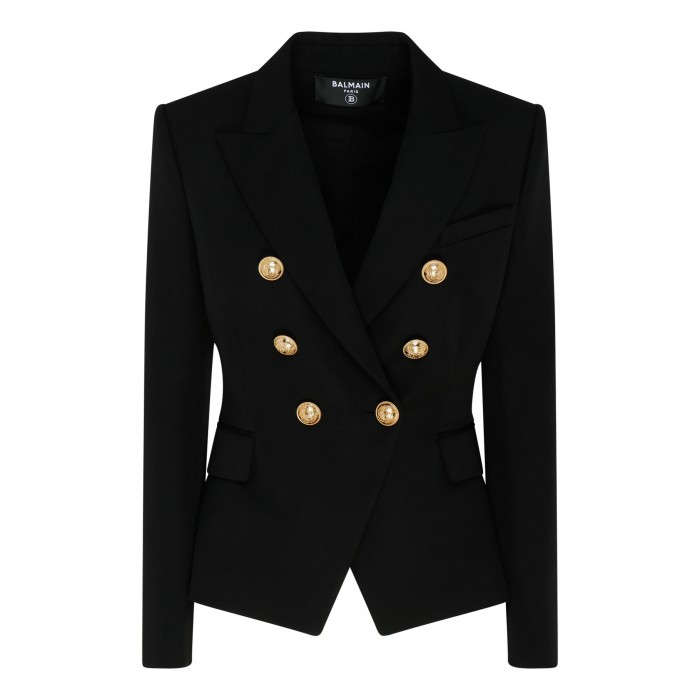 Black velvet wool jacket