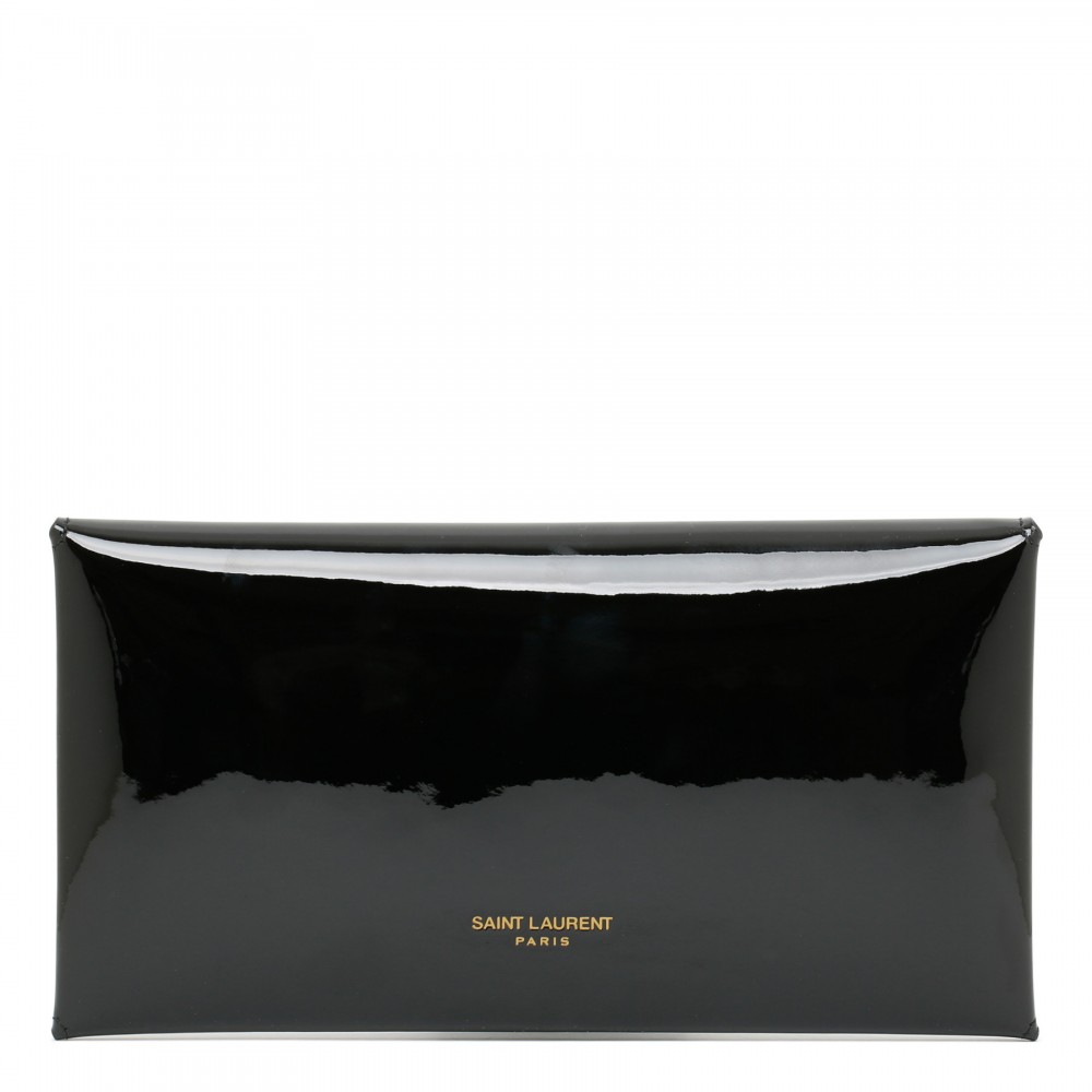 Black patent Letter pouch